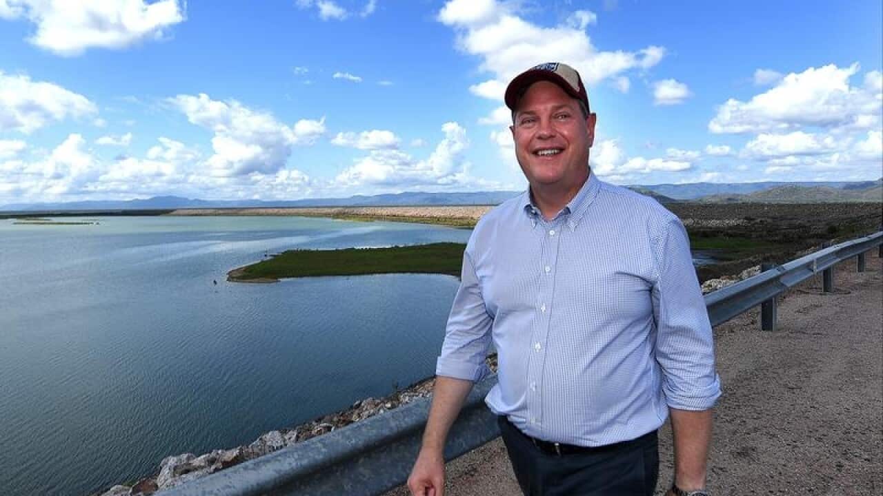 Queensland Opposition Leader Tim Nicholls at the Ross River Dam