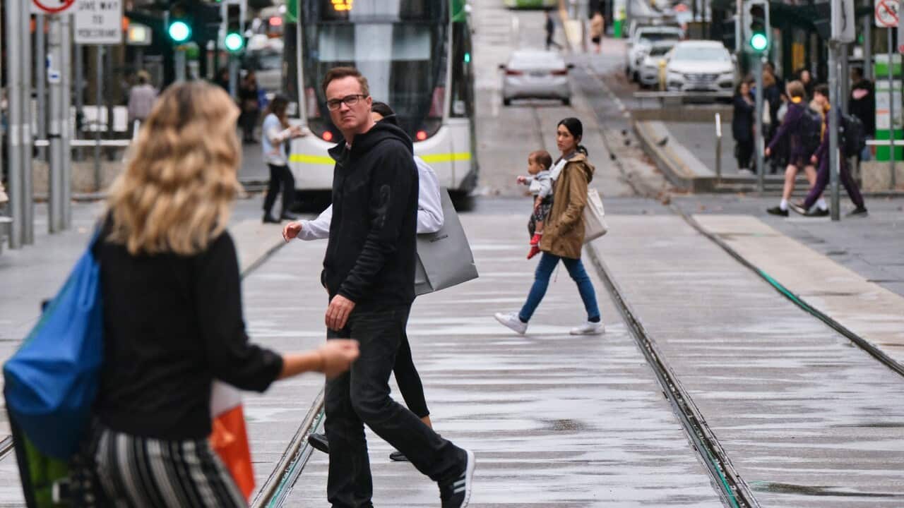 Pedestrians walking in Melbourne