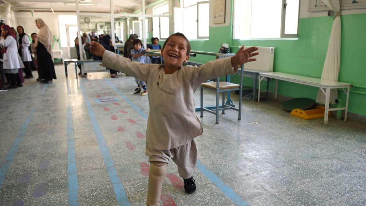 Ahmad lost his right leg when he was hit by a bullet in the crossfire of a battle.