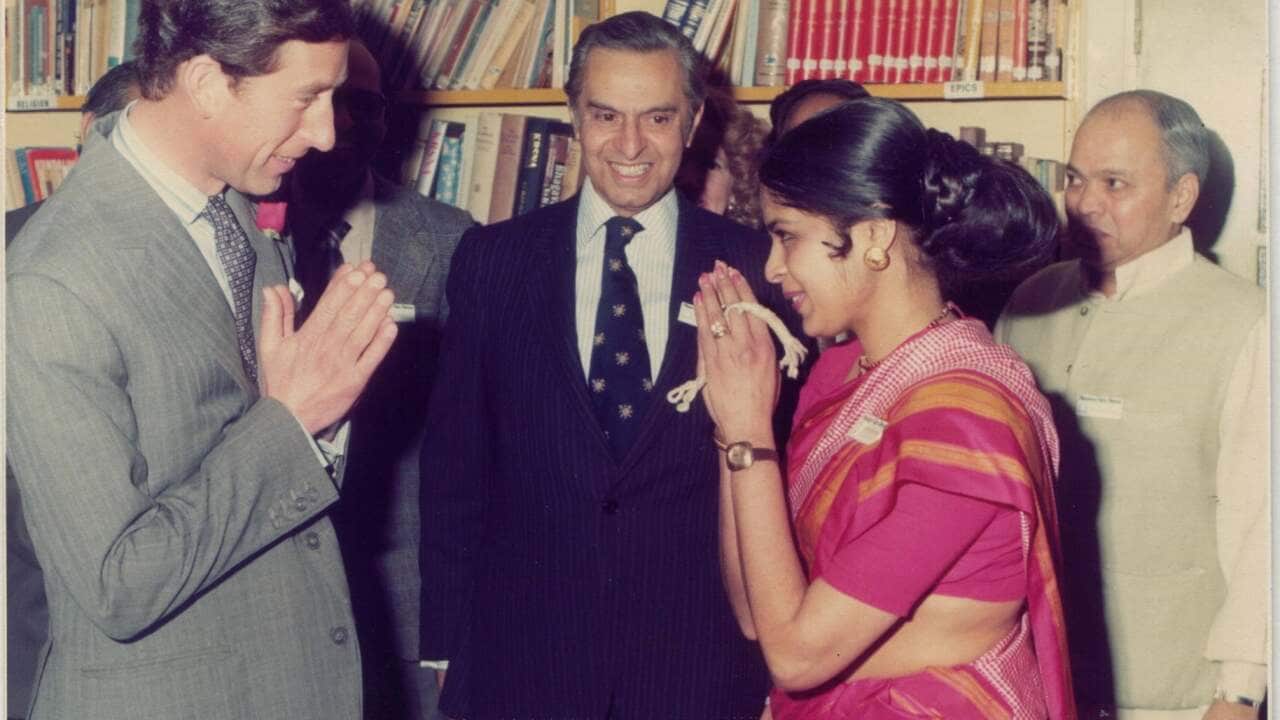 Dancer Tara Rajkumar OAM, greeting Prince Charles in 1970