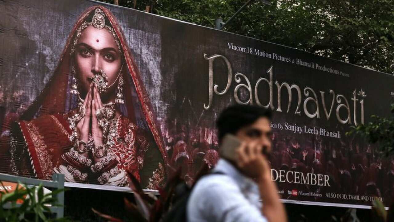 poster for the Bollywood movie 'Padmavati' in Mumbai, India, 21 November 2017.