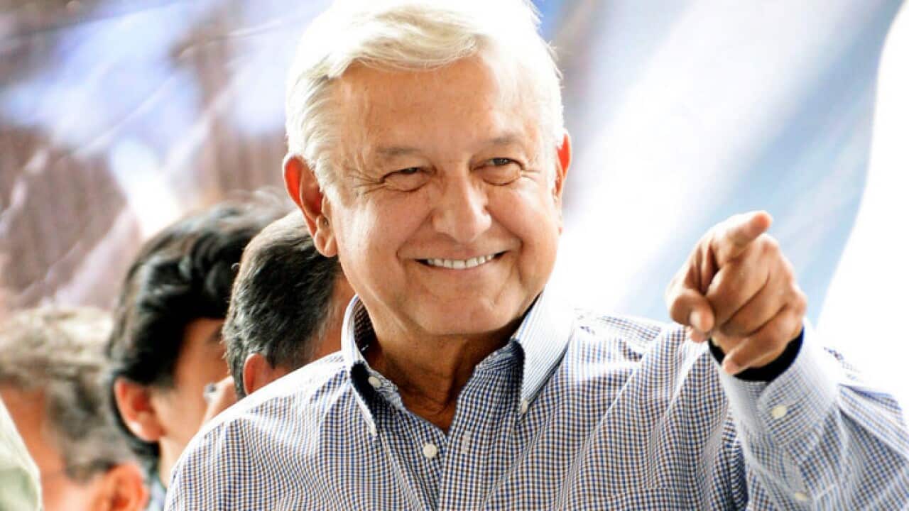 Andres Manuel Lopez Obrador at a campaign rally in central Mexico.