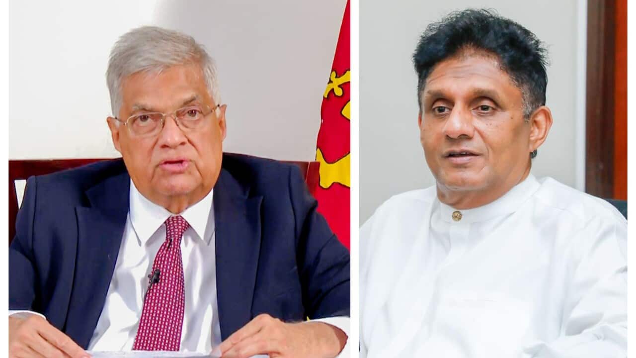 Ranil Wickramasinghe_ former president of Sri Lanka and Sajith Premadasa_ current opposition leader of Sri Lanka