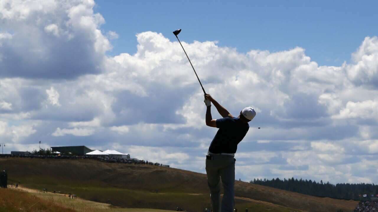 Jordan Spieth during the second round of the U.S. Open golf