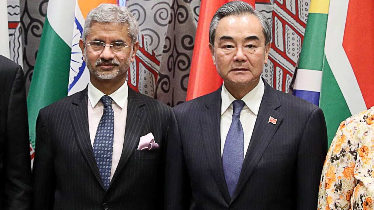 India's Foreign Minister Subrahmanyam Jaishankar, China's Foreign Minister Wang Yi,