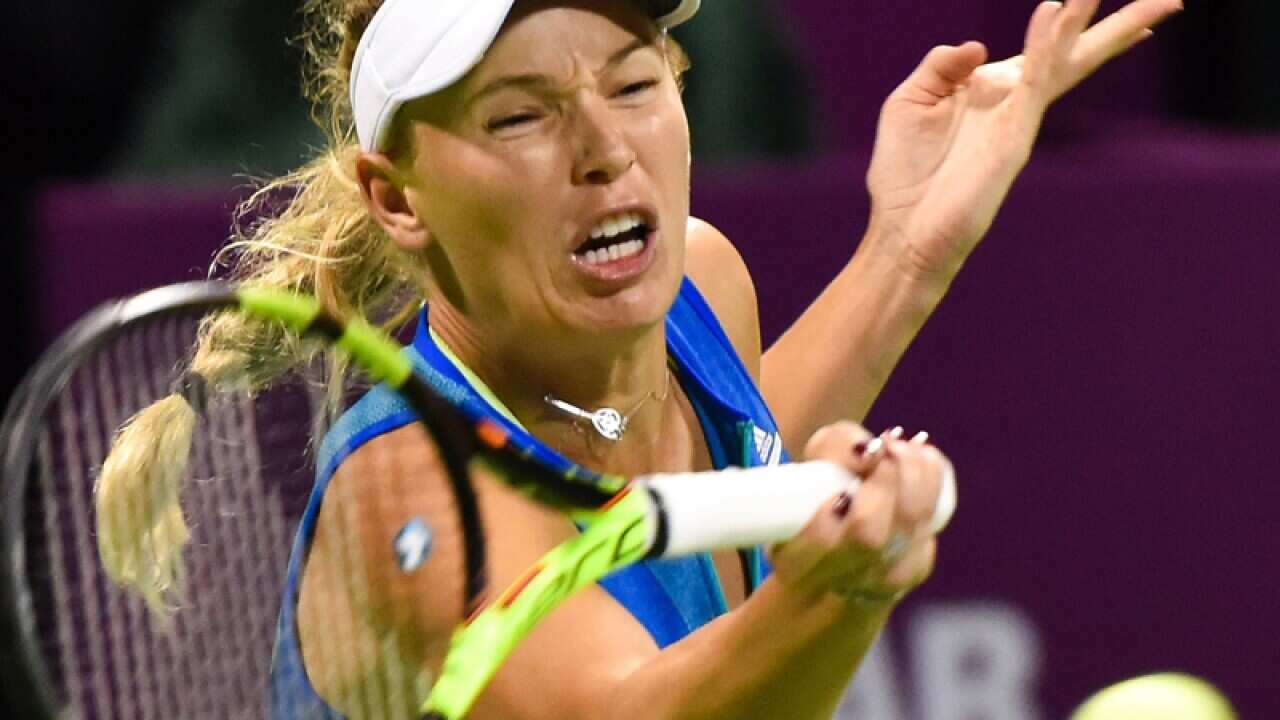 Caroline Wozniacki of Denmark in action