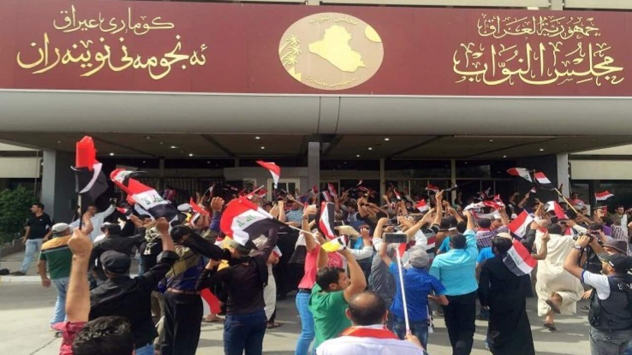 Protestors storm Iraqi parliament in Baghdad