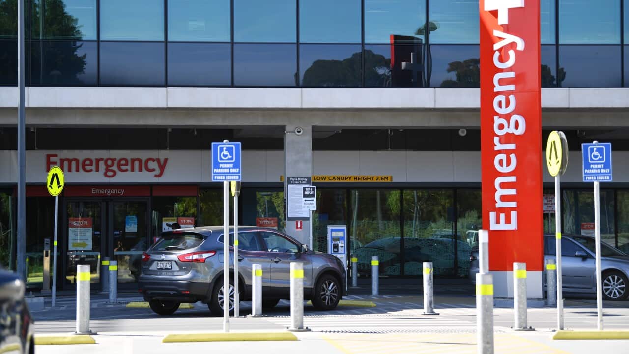 The entrance to the emergency department at the Royal Adelaide Hospital.
