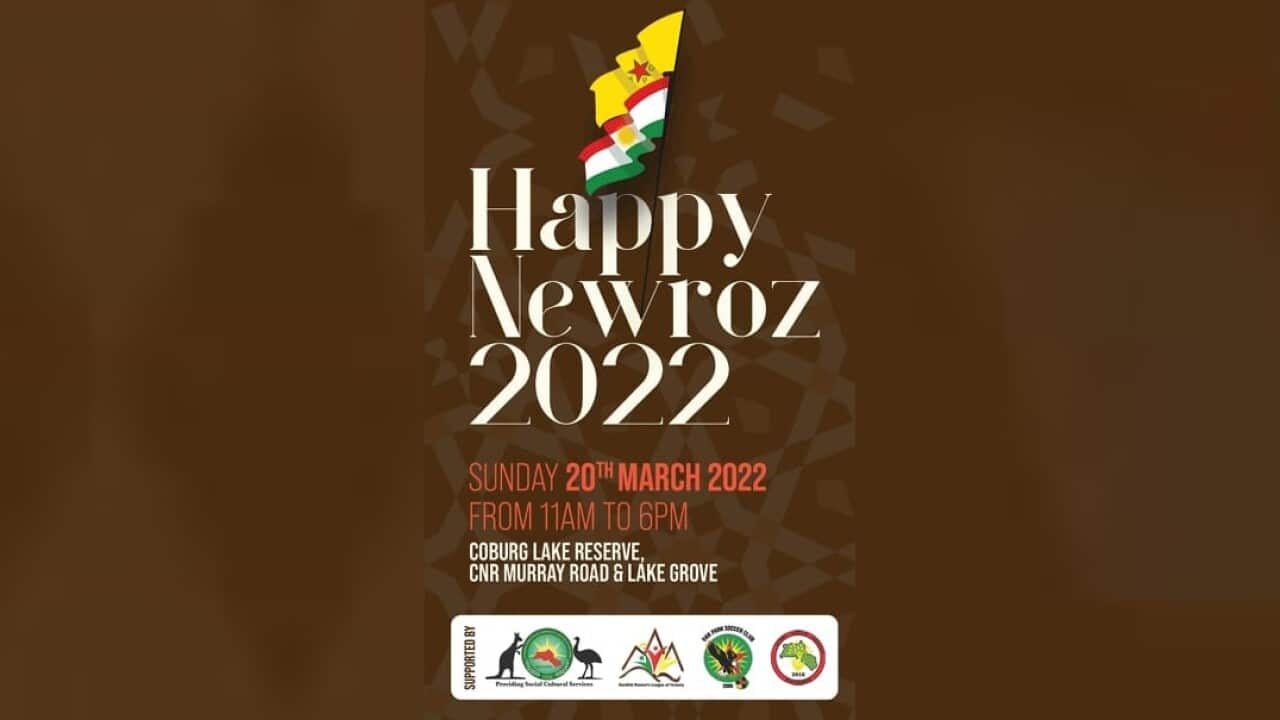 Newroz banner Kurdish Democratic Community Centre of Victoria