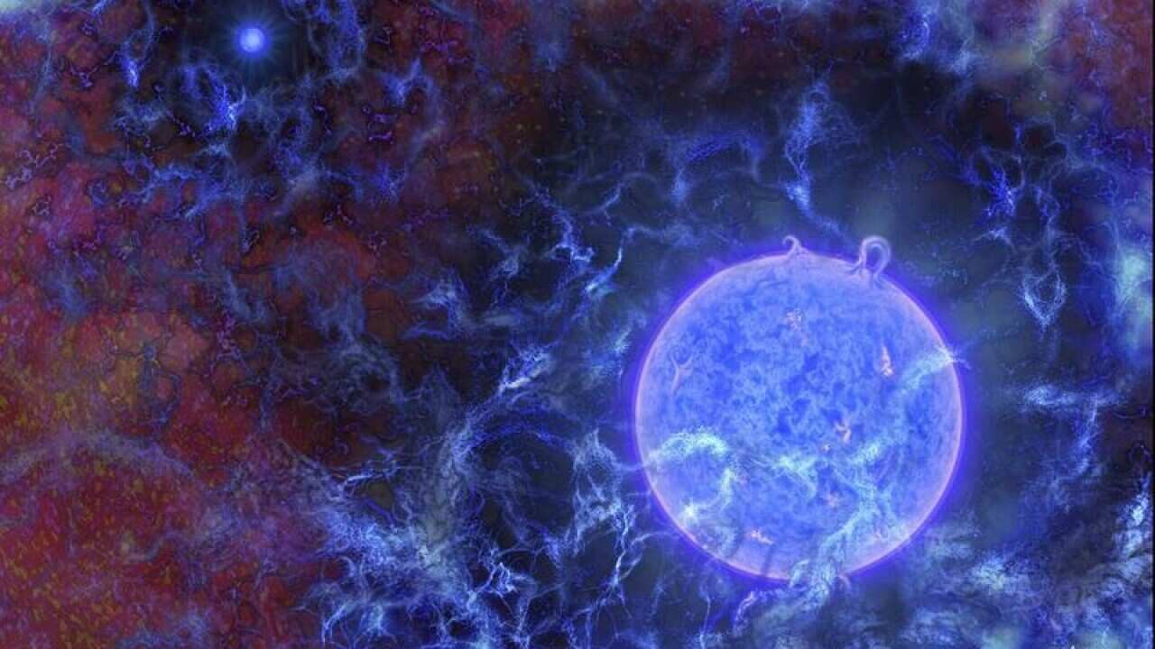 An image of of how the first stars in the universe might have looked