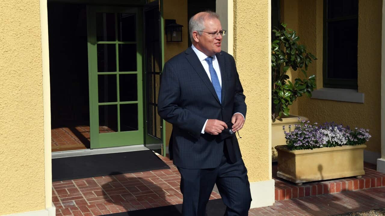 Prime Minister Scott Morrison leaves The Lodge after 14 days quarantine