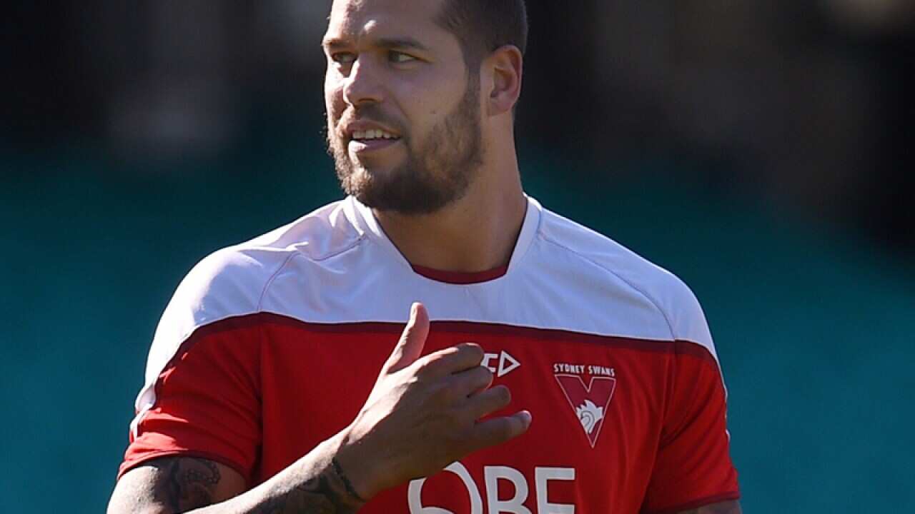 Lance Franklin during a training session with the Sydney Swans
