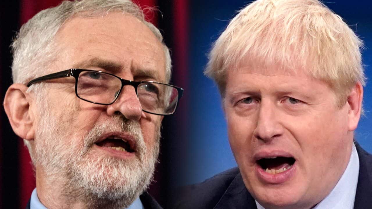 Jeremy Corbyn (L) and Boris Johnson (R)
