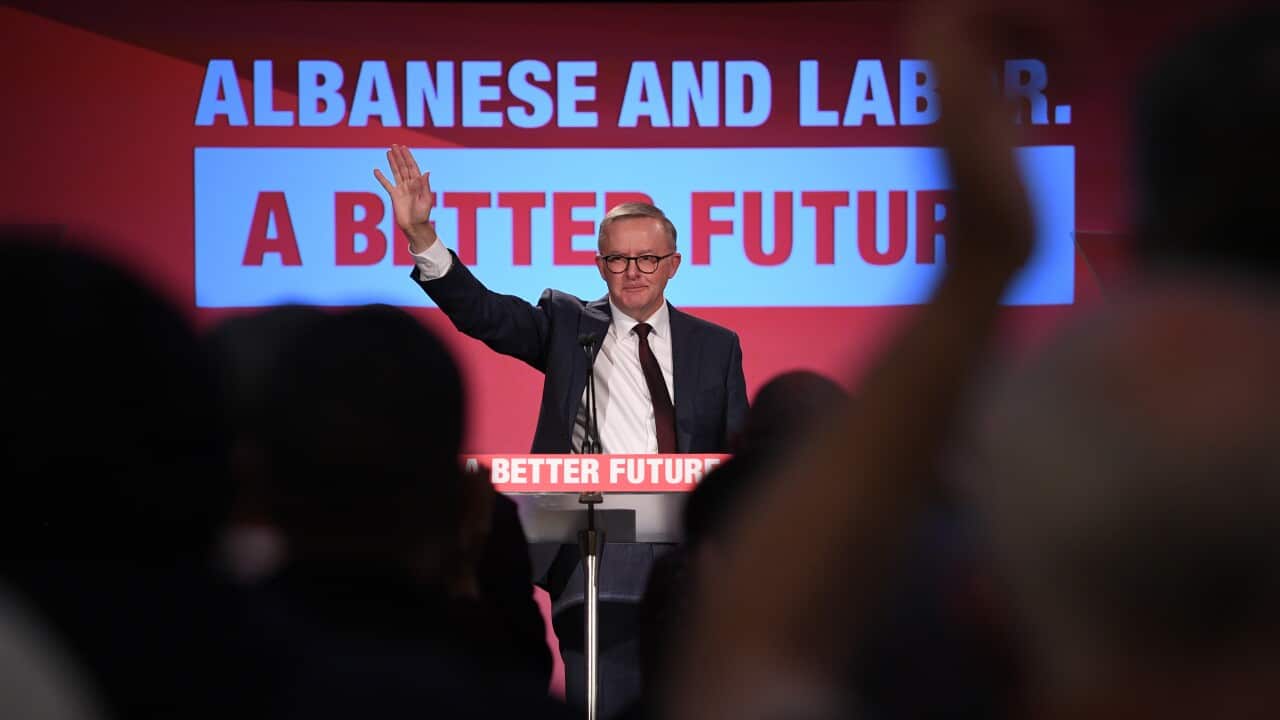 Leader of the Opposition Anthony Albanese delivers a speech to Labor supporters
