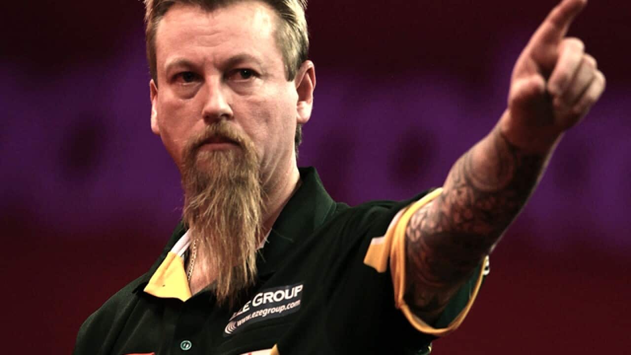 Simon Whitlock during the Ladbrokes World Darts Championship