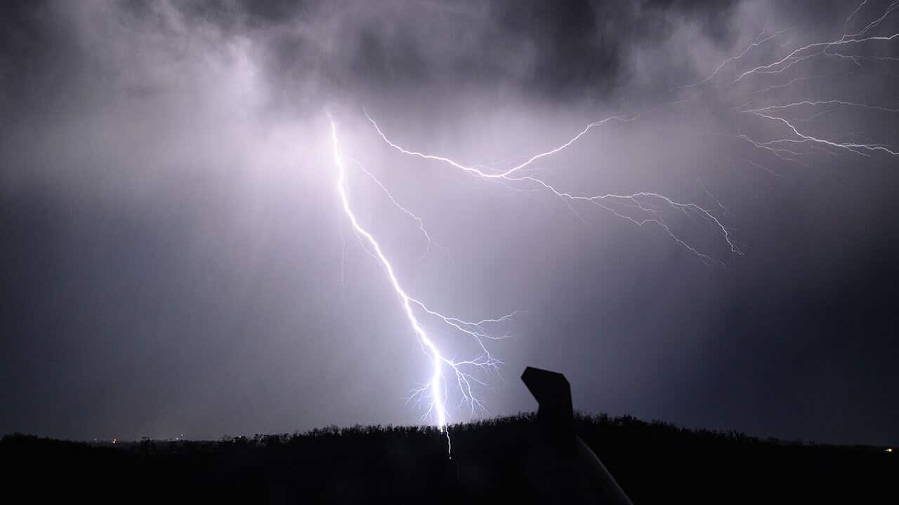 File image of lightning storm in central Victoria in 2015.