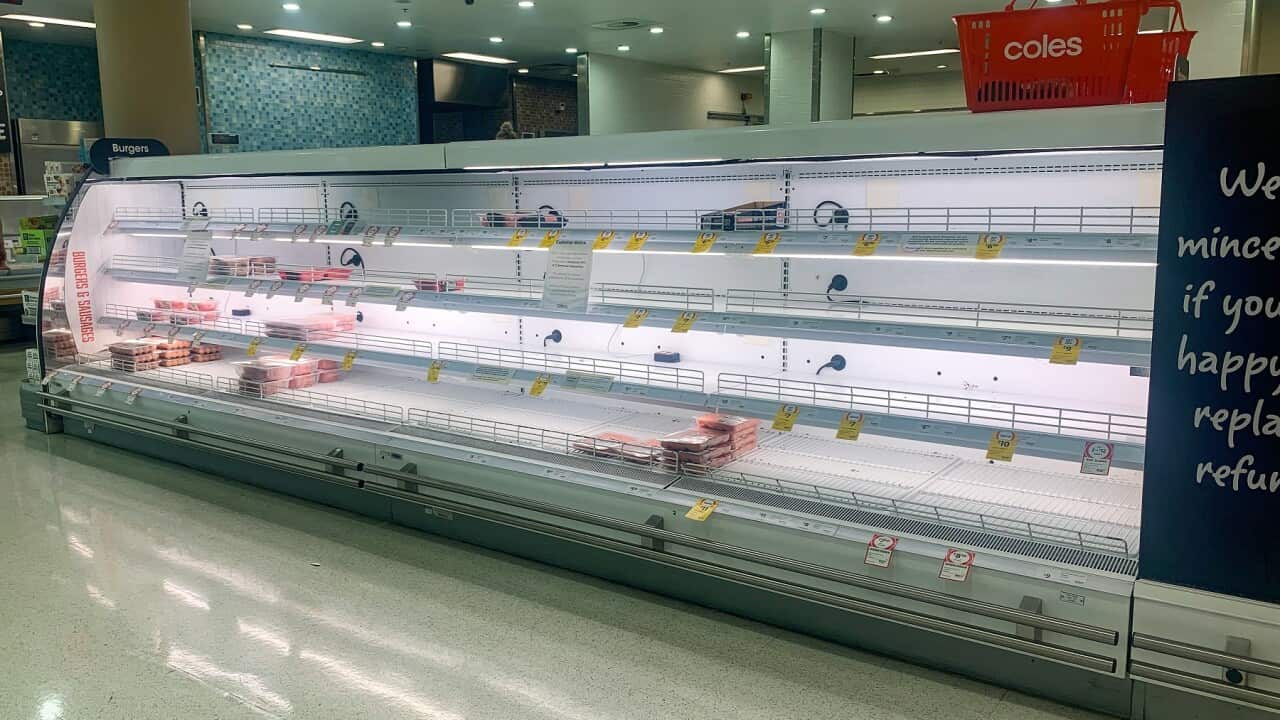 Empty shelves at a supermarket in Sydney