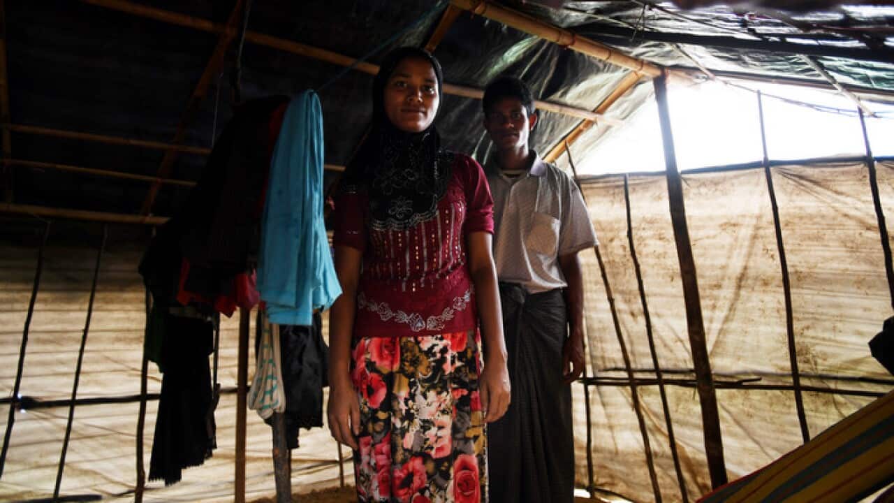 A young Rohingya couple at the Balukhali refugee camp near Cox's Bazar in Bangladesh.