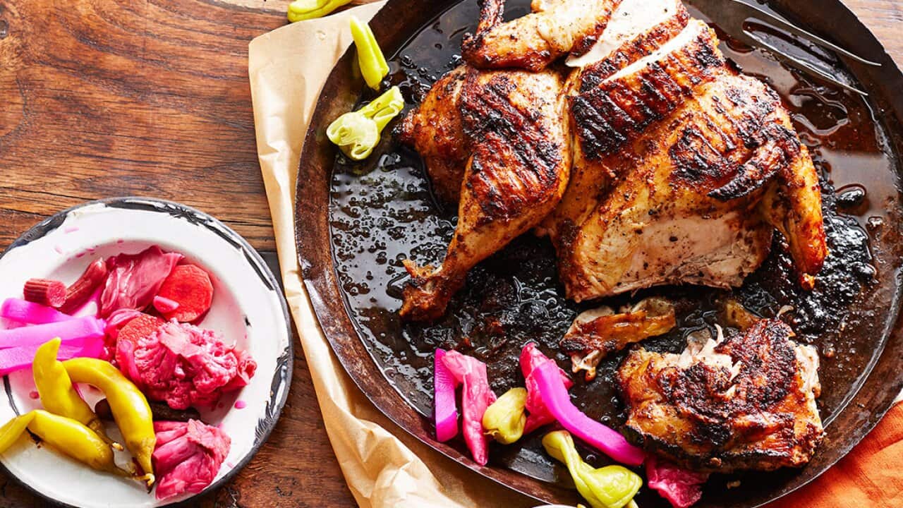 Chargrilled garlic chicken (farrouj meshwi)