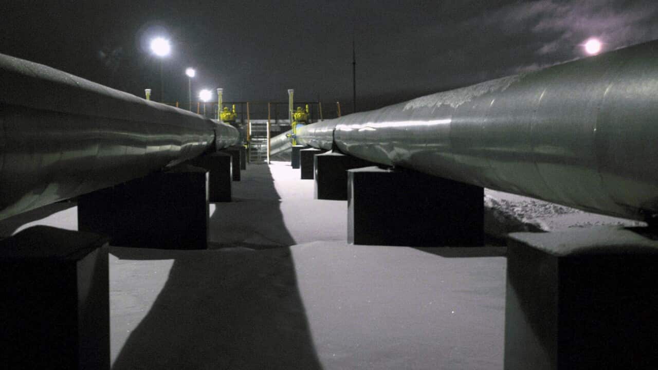 Russia's Sudzha gas pumping station is seen, Sunday, Jan. 11, 2009