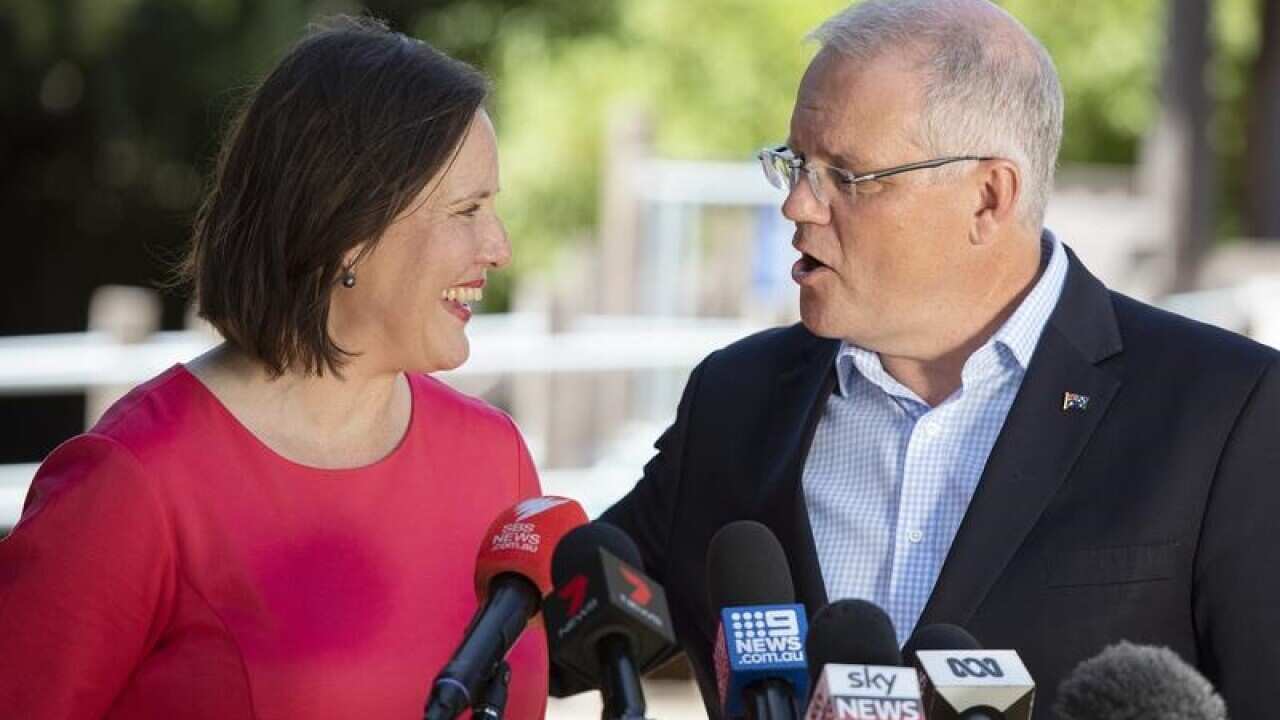 Kelly O'Dwyer and Scott Morrison as she announced her retirement.
