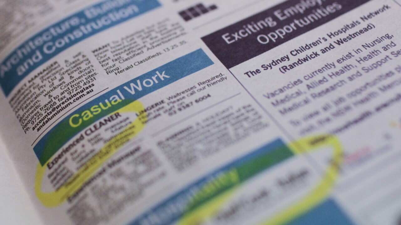 Job advertisement on a newspaper