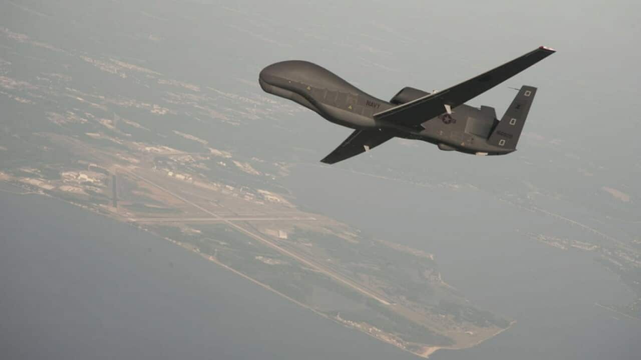 A US Navy image of a RQ-4 Global Hawk unmanned aerial vehicle