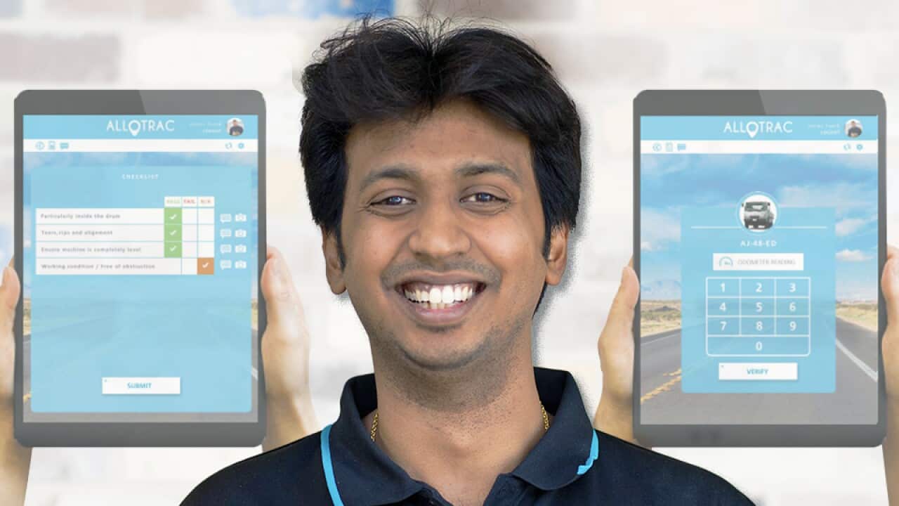 Hariharan Vikraman and Allotrac App interface