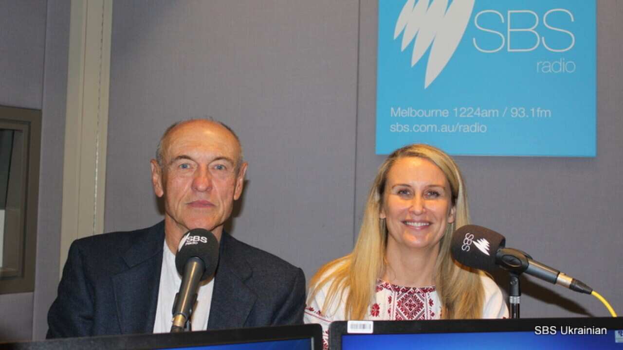 The President and Vice President of the Association of Ukrainians in Victoria (AUV) Slawko Kohut and Liana Slipetsky.