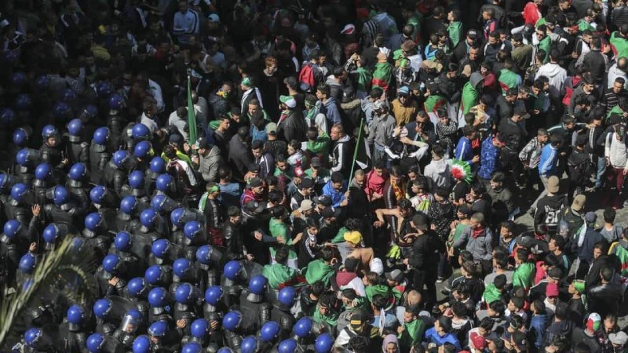 Protesters in Algiers.