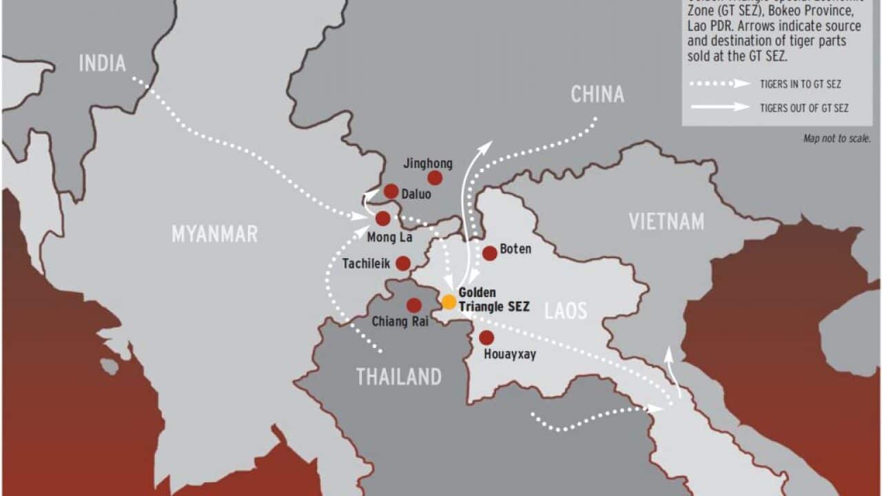 Map of Golden Triangle Special Economic Zone in Laos