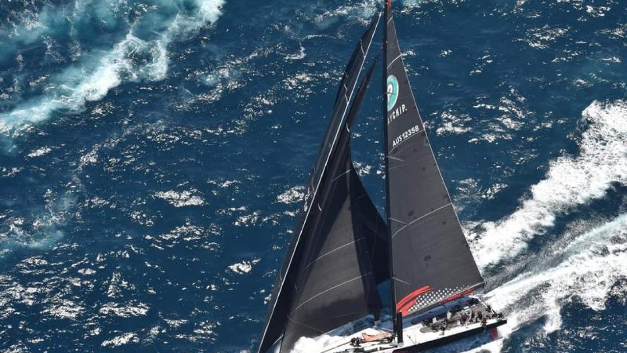 Comanche during the start of the Sydney to Hobart