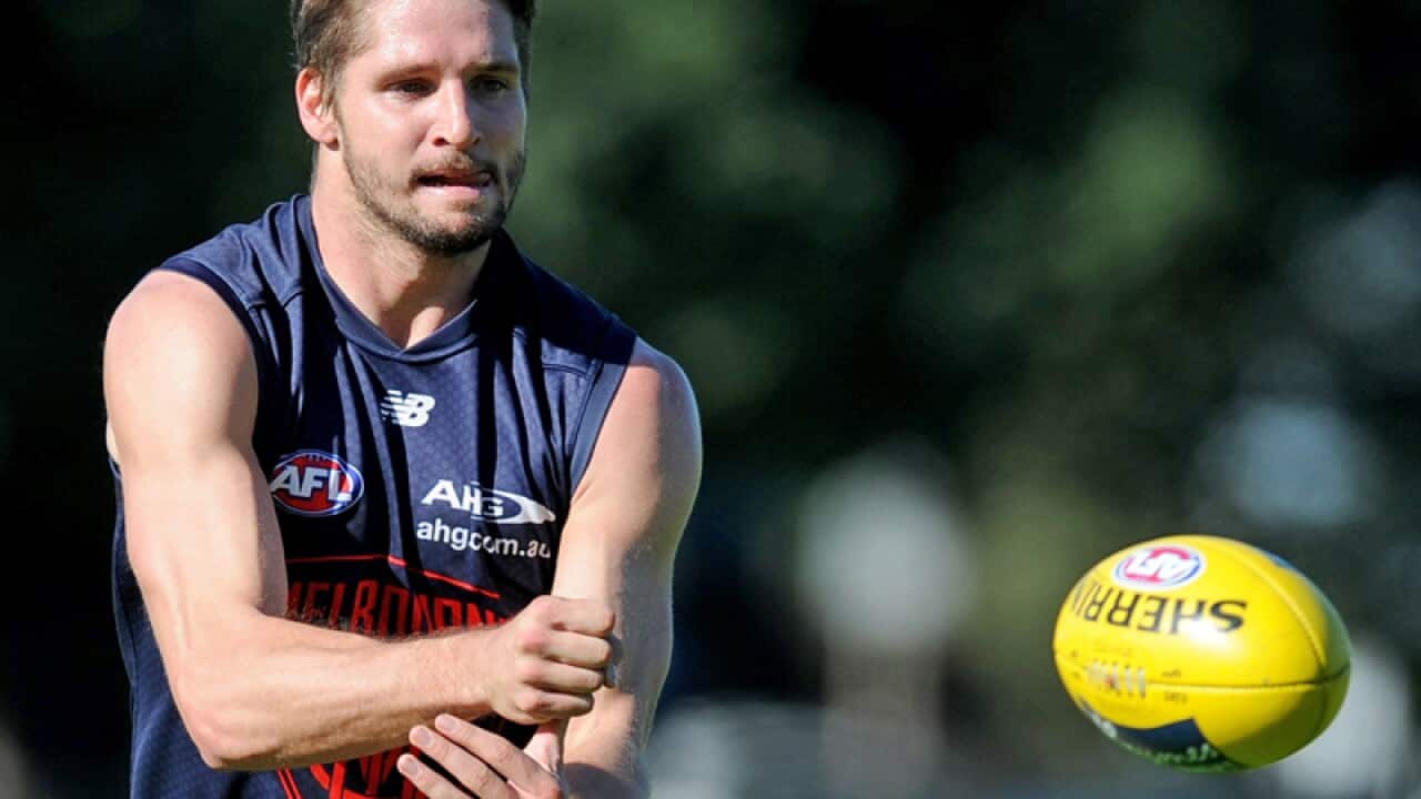 AFL player Jesse Hogan of the Melbourne Demons