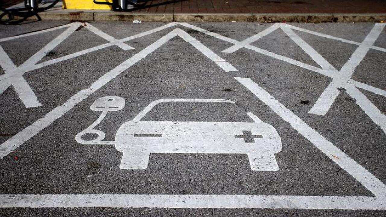 An electric-car charging point in Britain