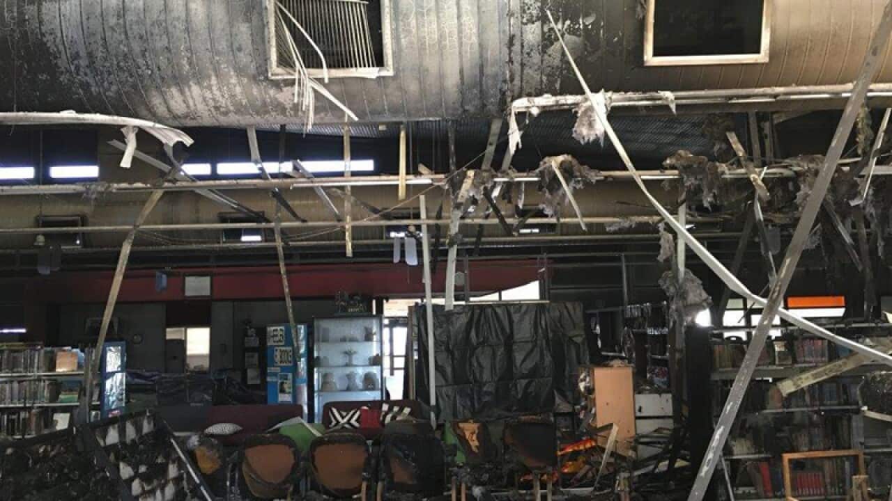 Atwell College library in Perth, after a suspicious fire