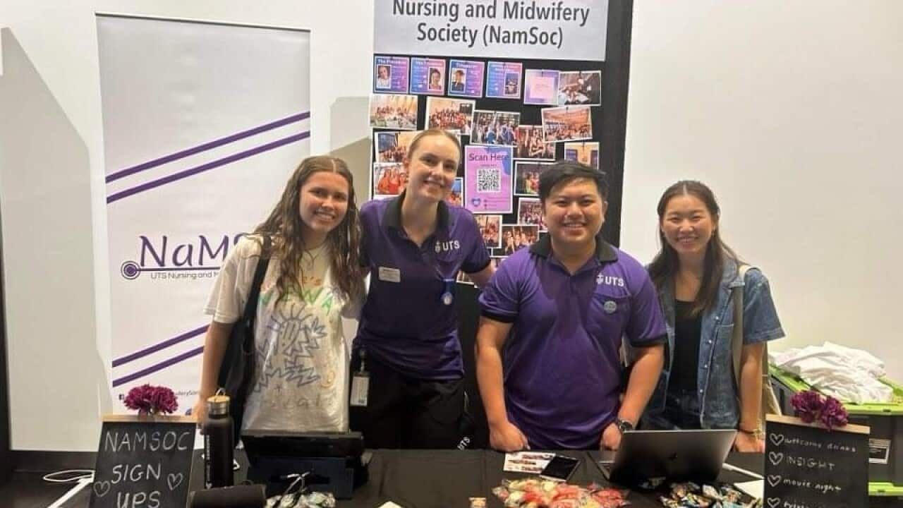 Olivia Stokes (second from the left) with other members of the UTS Nursing and Midwifery Society_Supplied.jpg