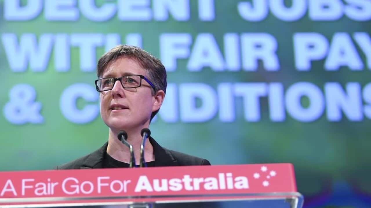 ACTU Secretary Sally McManus at the Labor Party National Conference.