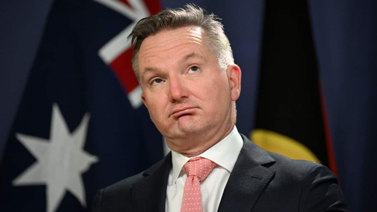 Federal Minister for Climate Change and Energy Chris Bowen speaks to media during a press conference in Sydney, Tuesday, June 14, 2022.