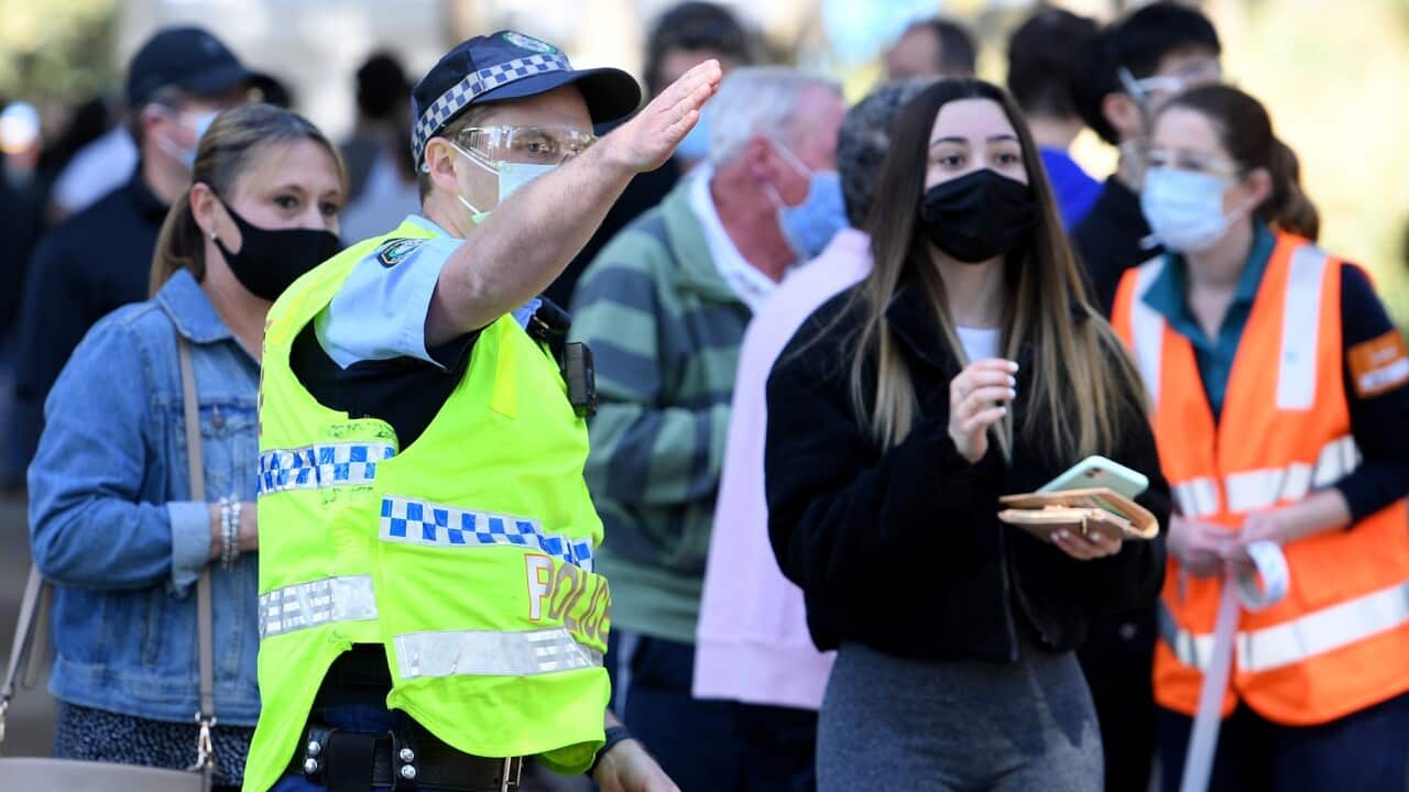 NSW Police and Australian Defence Force personnel at Olympic Park, Sydney.