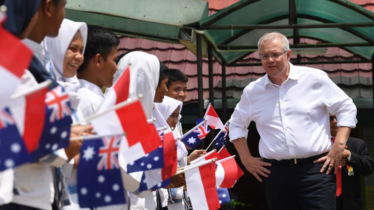 File: Prime Minister Scott Morrison in Indonesia, shortly after he became PM. 