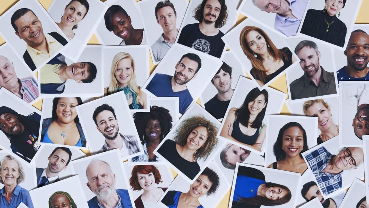 Scattering of printed portraits