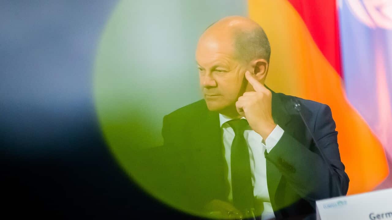 German Chancellor Olaf Scholz (SPD) takes part in the Petersberg Climate Dialogue at the Federal Foreign Office.