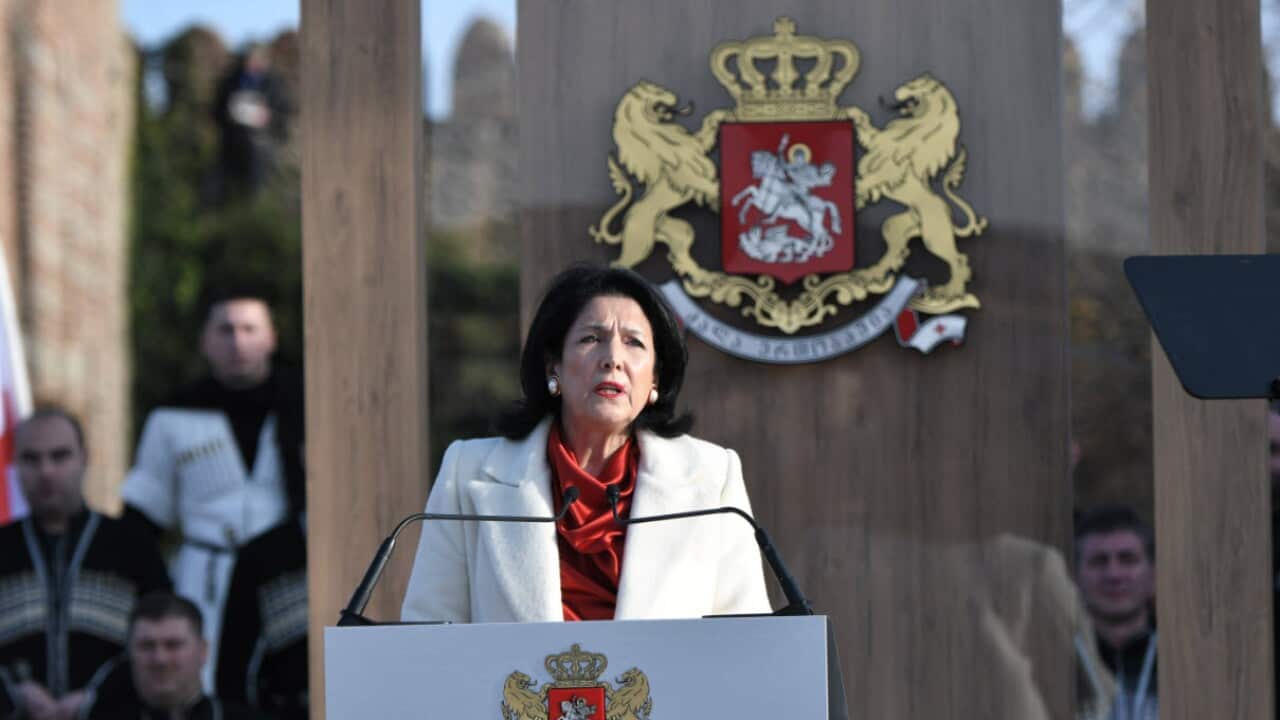 Georgia's new President Salome Zurabishvili takes the oath during her inauguration ceremony