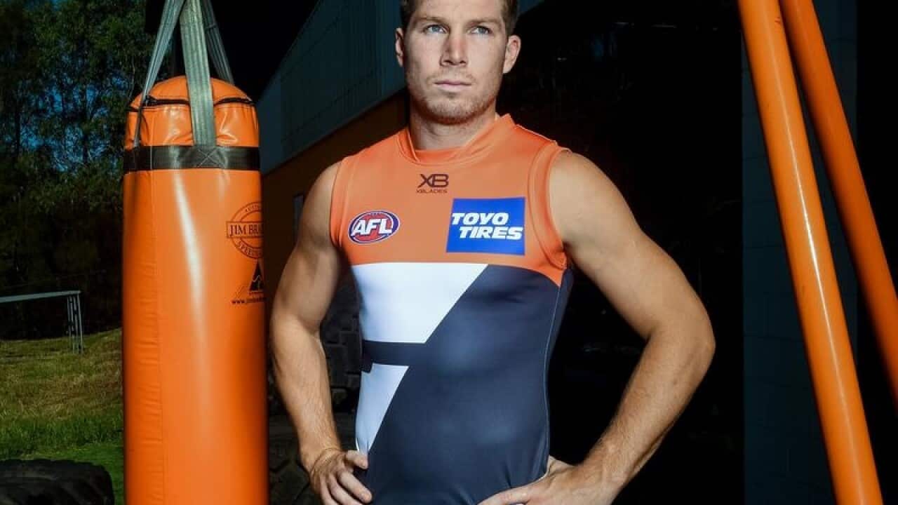 File image of AFL forward Toby Greene posing for a photograph.