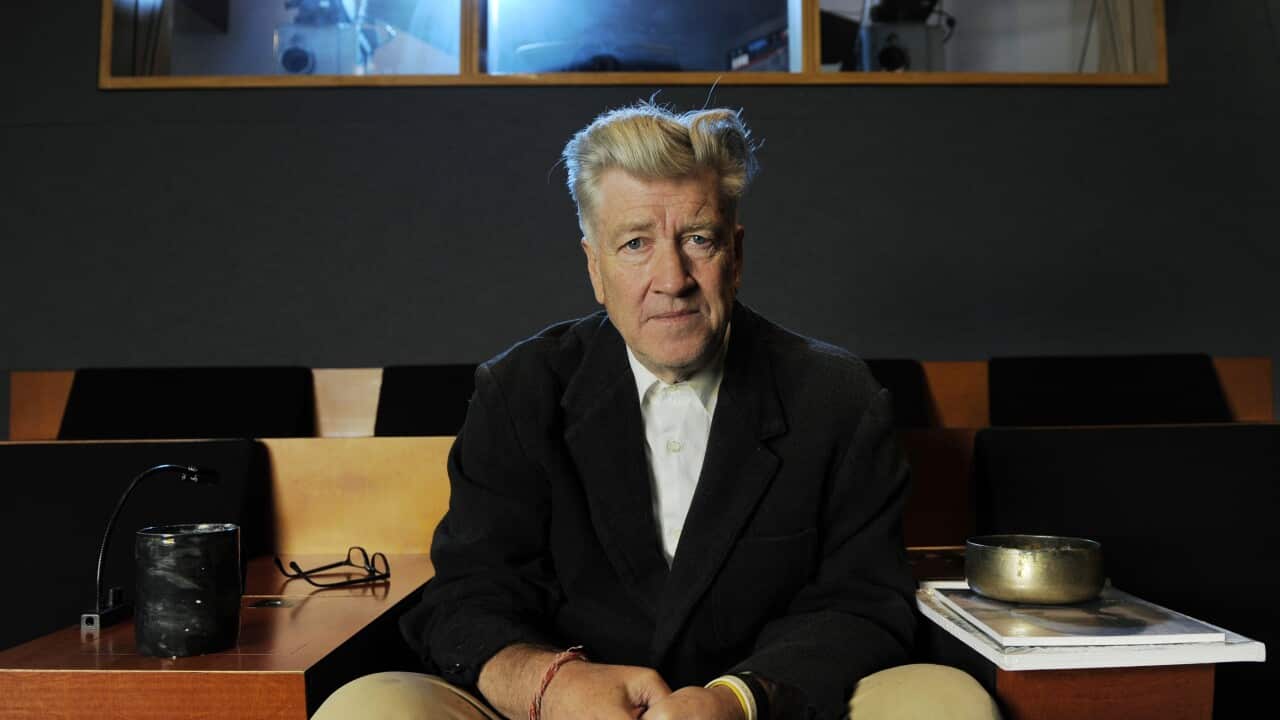 Filmmaker David Lynch poses for a portrait in his private screening room in Los Angeles (AAP)