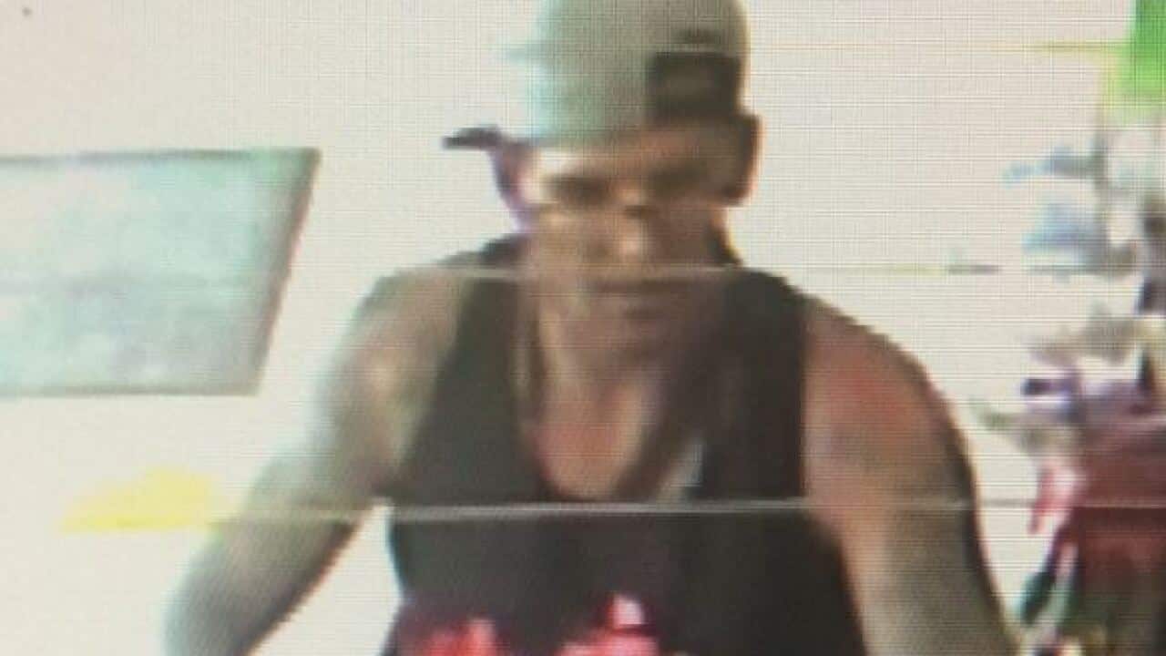 The man is described as being Caucasian in appearance, around 180cms tall with a proportionate build and has tattoos on his arms.