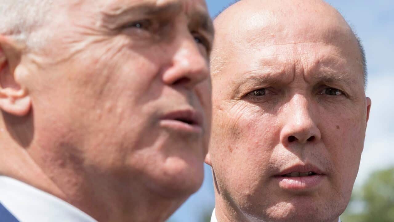 Australian Prime Minister Malcolm Turnbull (left) and Immigration Minister Peter Dutton.