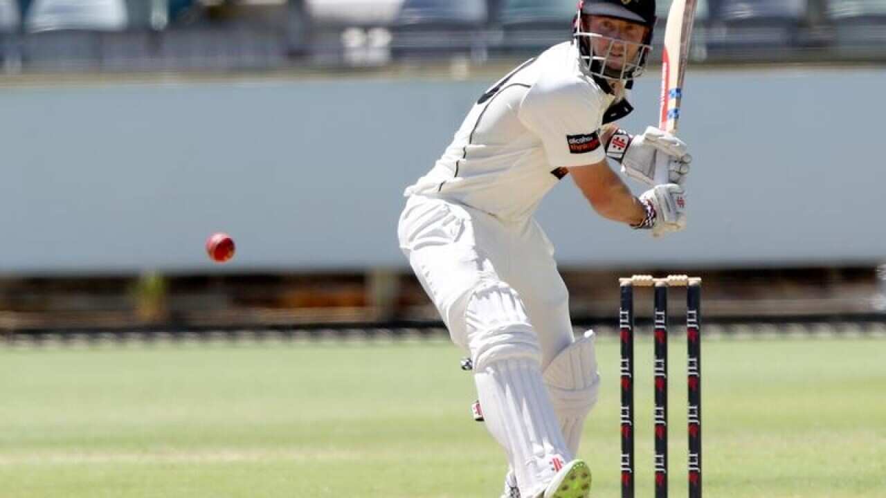 Shaun Marsh plays a shot during day 3 of the Sheffield Shield