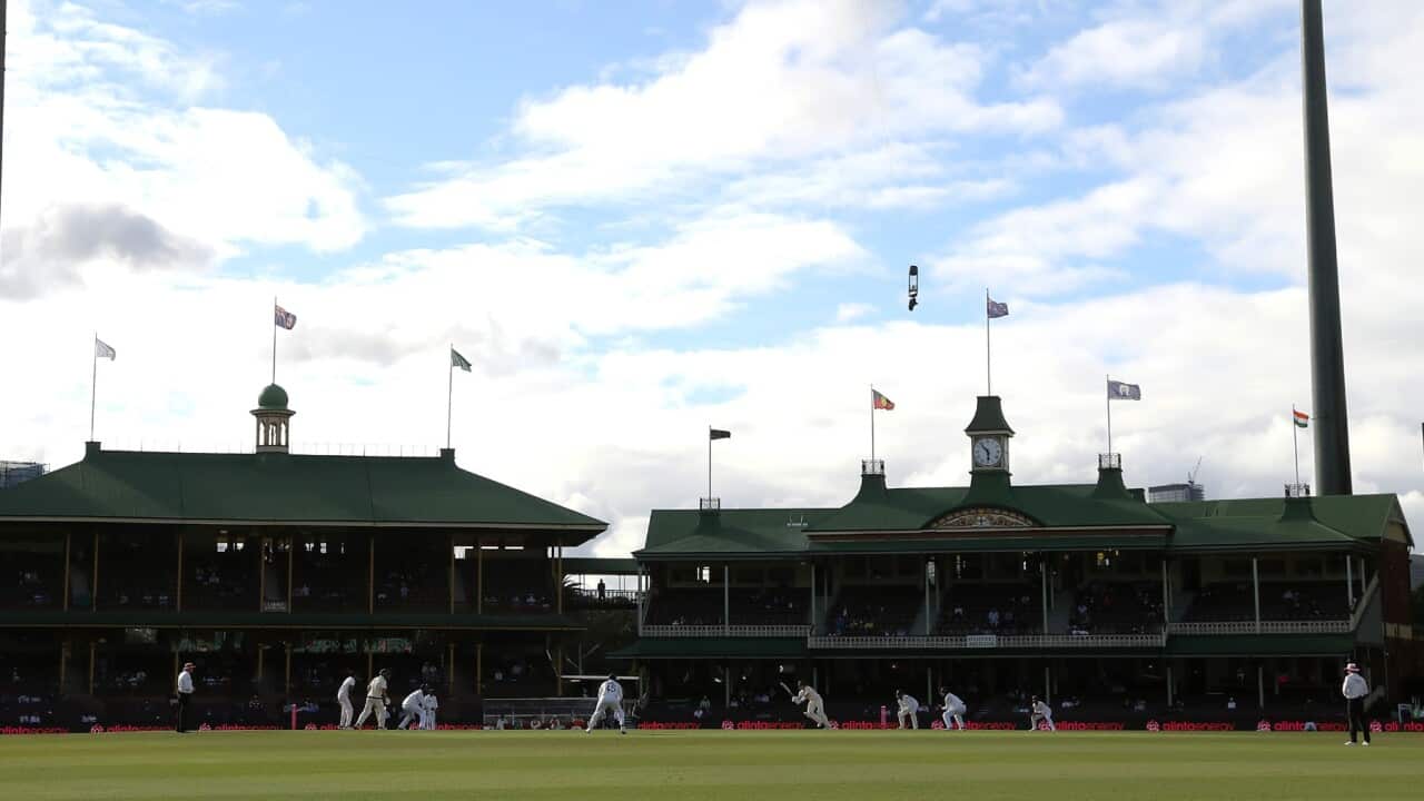 SYDNEY, AUSTRALIA - JANUARY 07: A general view is seen during day one of the Third Test match in the series between Australia and India at Sydney Cricket Ground on January 07, 2021 in Sydney, Australia.