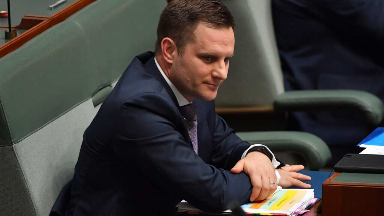Minister for International Development Alex Hawke during Question Time in the House of Representatives at Parliament House in Canberra, Wednesday, October 28, 2020. (AAP Image/Mick Tsikas) NO ARCHIVING